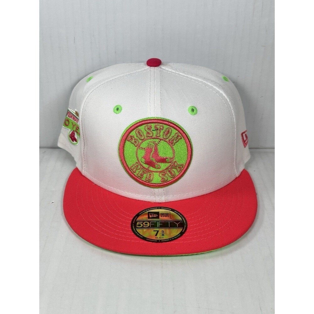 Size 7 5/8 New Era Boston Red Sox 59FIFTY Fenway 100 Years Patch Hat Cap NWT